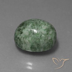 Maw-Sit-Sit Vert terreux naturelle ovale, 16.43 ct, Opaque