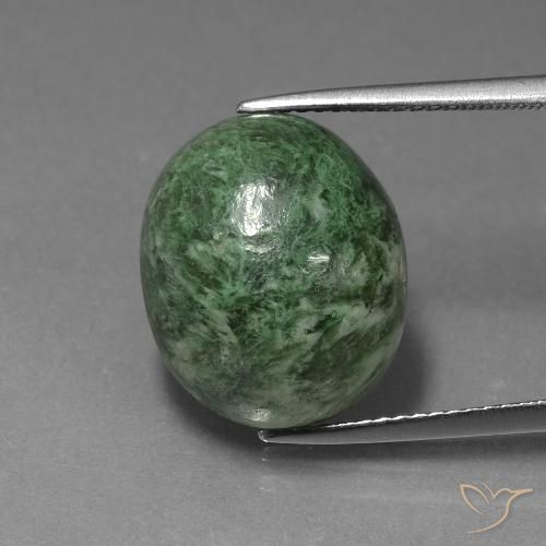 14.41ct Naturel Vert moyen Maw-Sit-Sit, ovale, Opaque