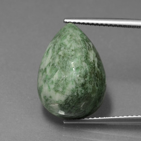 Maw-Sit-Sit Vert terreux naturelle En forme de poire, 15.71 ct, Opaque