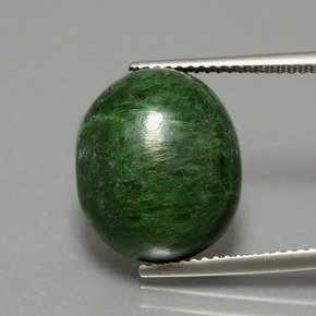 Maw-sit-sit vert naturelle coupe ovale, 12,36 ct, opaque