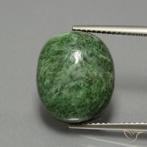 12.65ct Naturel Vert moyen Maw-Sit-Sit, ovale, Opaque