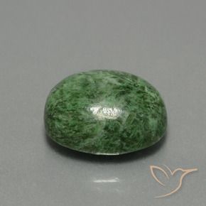 Maw-Sit-Sit Vert moyen naturelle ovale, 12.65 ct, Opaque