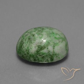 Maw-Sit-Sit Vert moyen-léger naturelle ovale, 13.87 ct, Opaque