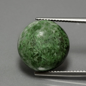 Maw-sit-sit vert naturelle coupe roude, 12,92 ct, opaque