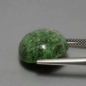 Maw-sit-sit vert naturelle coupe roude, 12,92 ct, opaque