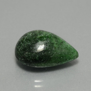 Maw-sit-sit vert naturelle en forme de poire, 12,88 ct, opaque