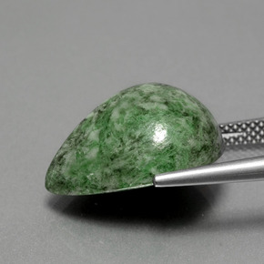 Maw-sit-sit vert naturelle en forme de poire, 13,96 ct, opaque