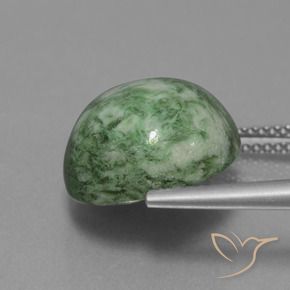 Maw-Sit-Sit Mousse verte chaude naturelle Tour, 11.85 ct, Opaque