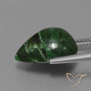 Maw-sit-sit vert naturelle en forme de poire, 9,44 ct, opaque