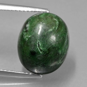 Maw-sit-sit vert naturelle coupe ovale, 9,57 ct, opaque