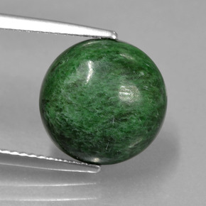Maw-sit-sit vert naturelle coupe roude, 6,40 ct, opaque