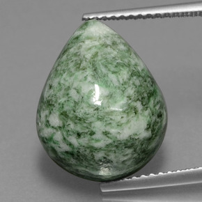 Maw-sit-sit vert naturelle en forme de poire, 11,53 ct, opaque