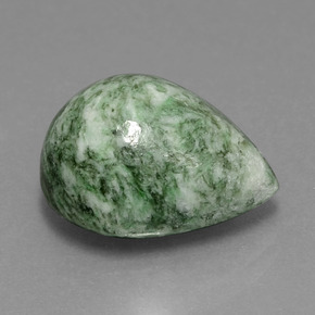 Maw-sit-sit vert naturelle en forme de poire, 11,53 ct, opaque