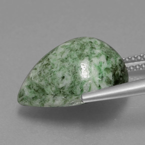 Maw-sit-sit vert naturelle en forme de poire, 11,53 ct, opaque