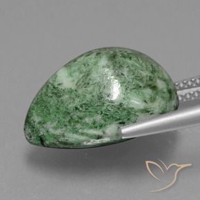 Maw-Sit-Sit Vert sauge naturelle En forme de poire, 12.27 ct, Opaque