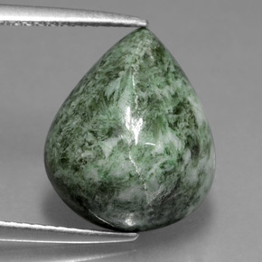Maw-sit-sit vert naturelle en forme de poire, 8,32 ct, opaque
