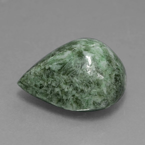 Maw-sit-sit vert naturelle en forme de poire, 8,32 ct, opaque