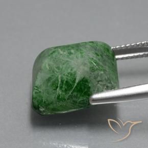 Maw-Sit-Sit Vert foncé naturelle Baquette, 15.09 ct, Opaque