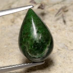 Maw-sit-sit vert naturelle en forme de poire, 5,93 ct, opaque