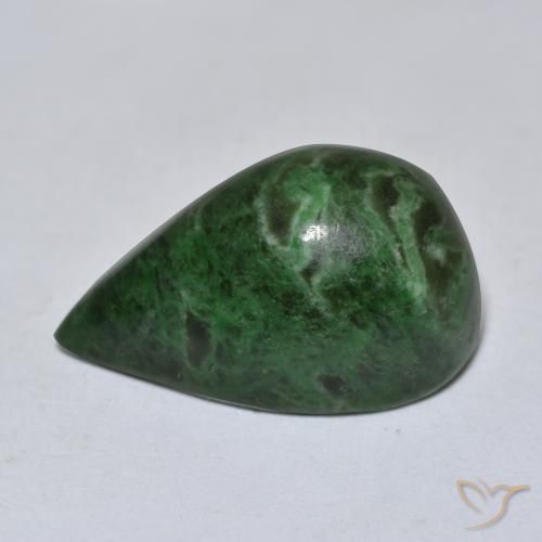 Maw-Sit-Sit Vert pin naturelle En forme de poire, 10.89 ct, Opaque