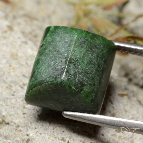 Maw-Sit-Sit Vert foncé naturelle Baquette, 9.77 ct, Opaque