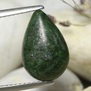 Maw-sit-sit vert naturelle en forme de poire, 3,23 ct, opaque