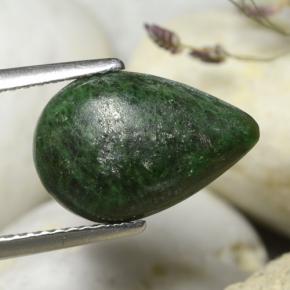Maw-sit-sit vert naturelle en forme de poire, 3,23 ct, opaque
