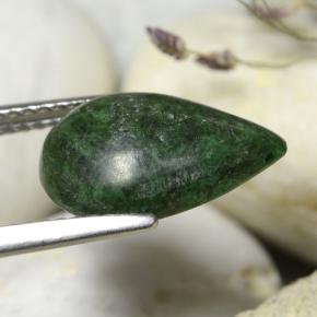 Maw-sit-sit vert naturelle en forme de poire, 3,23 ct, opaque