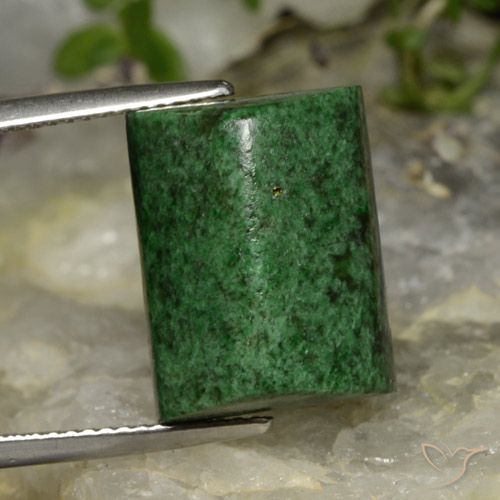 Maw-Sit-Sit Vert foncé naturelle Baquette, 16.56 ct, Opaque