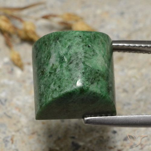 17.43ct Naturel Vert foncé Maw-Sit-Sit, Carré, Opaque