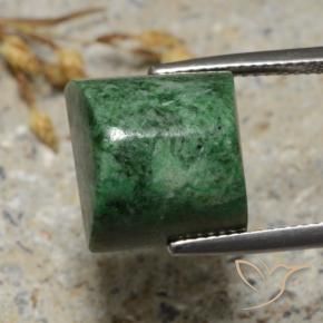 Maw-Sit-Sit Vert foncé naturelle Carré, 17.43 ct, Opaque