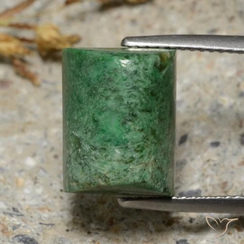 11.45ct Naturel Vert pin pâle Maw-Sit-Sit, Baquette, Opaque