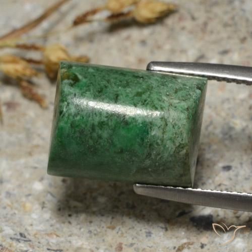 Maw-Sit-Sit Vert pin pâle naturelle Baquette, 11.45 ct, Opaque