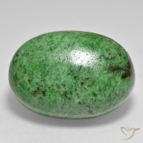 Maw-Sit-Sit Vert foncé naturelle ovale, 33.92 ct, Opaque