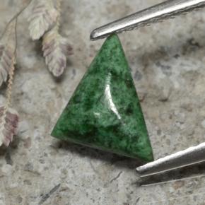 Maw-sit-sit vert naturelle trillion, 0,87 ct, opaque
