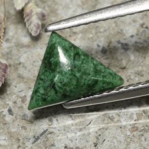 Maw-sit-sit vert naturelle trillion, 0,87 ct, opaque
