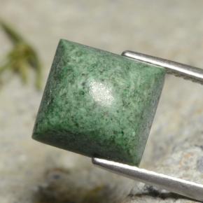 Maw-sit-sit vert naturelle carré, 6,26 ct, opaque
