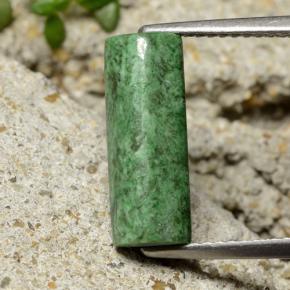 Maw-sit-sit vert naturelle baguette, 3,17 ct, opaque