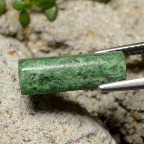 Maw-sit-sit vert naturelle baguette, 3,17 ct, opaque