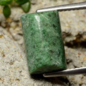 Maw-sit-sit vert naturelle baguette, 5,85 ct, opaque
