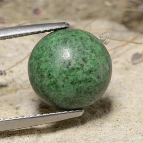 Maw-sit-sit vert naturelle coupe roude, 7,20 ct, opaque