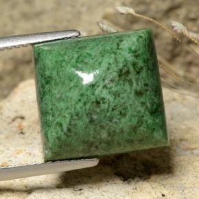 Maw-sit-sit vert naturelle carré, 11,92 ct, opaque