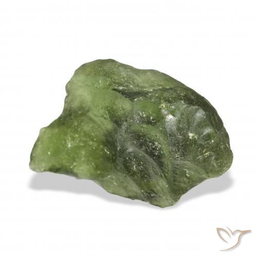 Moldavite Vert chaud naturelle Fantaisie, 12.24 ct, Translucide