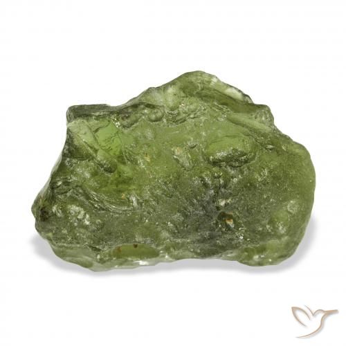 11.68ct Naturel Vert chaud Moldavite, Fantaisie, Translucide