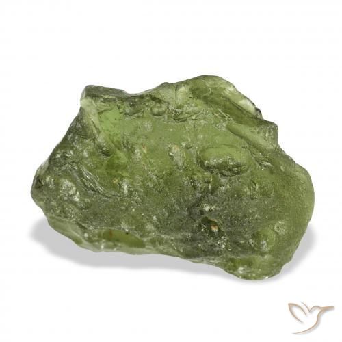 Moldavite Vert chaud naturelle Fantaisie, 11.68 ct, Translucide