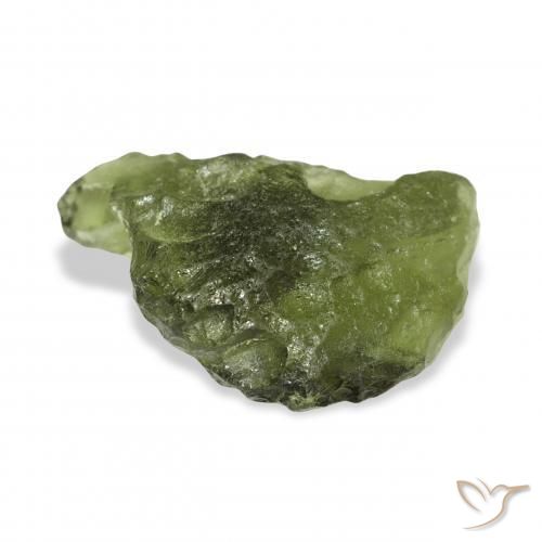 Moldavite Vert chaud naturelle Fantaisie, 10.77 ct, Translucide