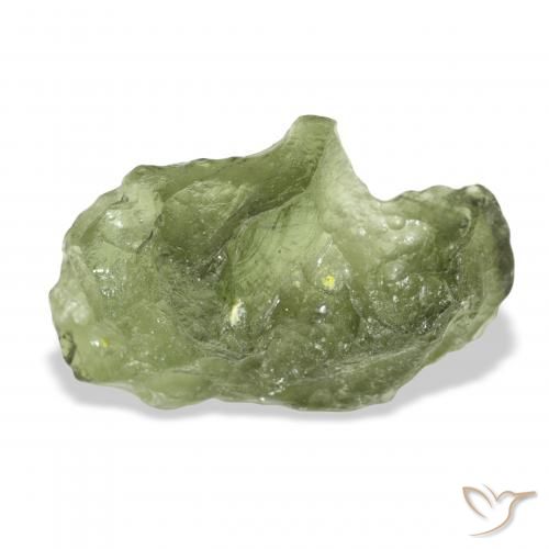 9.84ct Naturel Vert moyen Moldavite, Fantaisie, Translucide