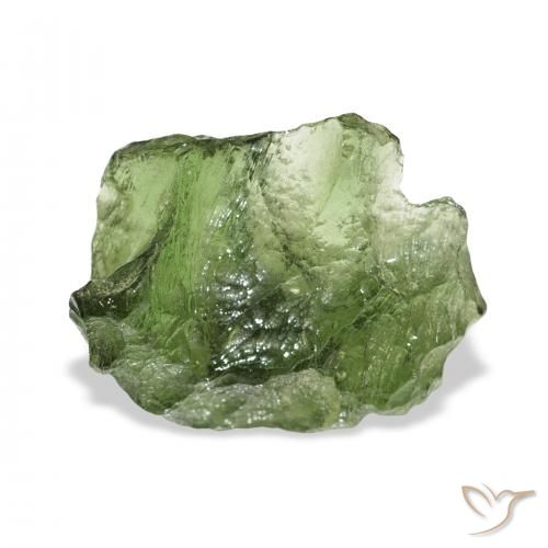 8.87ct Naturel Vert moyen Moldavite, Fantaisie, Translucide