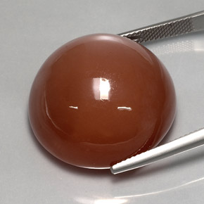 Pierre de lune orange naturelle coupe roude, 57,43 ct, opaque