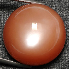 Pierre de lune orange naturelle coupe roude, 52,80 ct, opaque